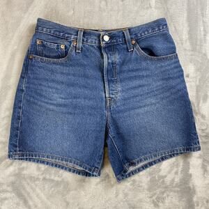 LEVI'S 501 Mid Thigh Shorts Women's Size W29 Medium Wash Button Fly